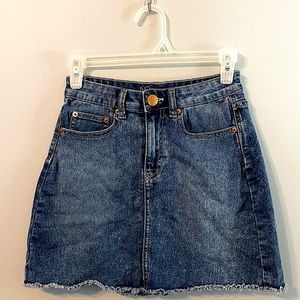 Mid rise jean skirt